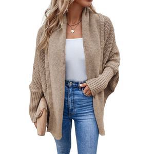 ZOWODO Khaki Shawl-Collar Dolman Cardigan Sweater Size S